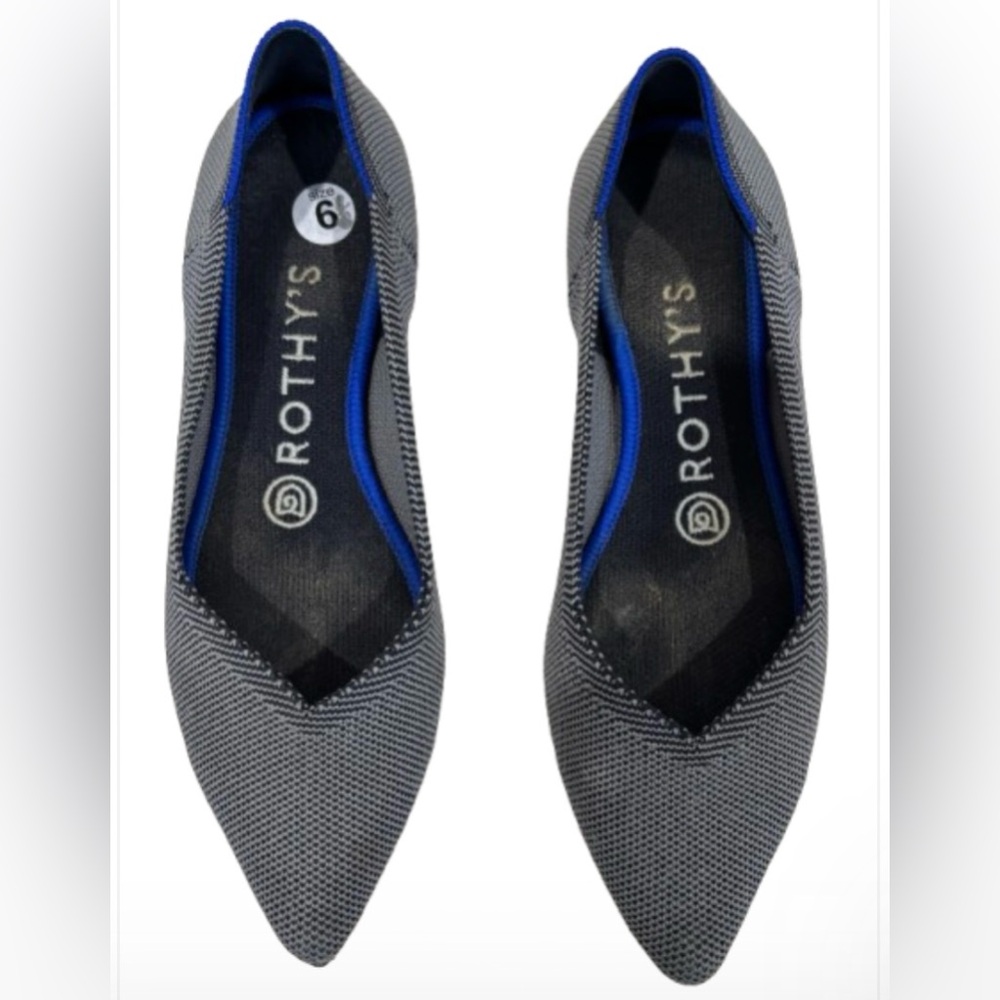 Size 6 1/2 Rothy's Women's Charcoal and Cobalt Flats